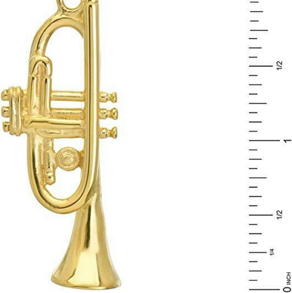 Gold Trumpet Necklace Musical Chain Trumpet - Picture 2 of 2